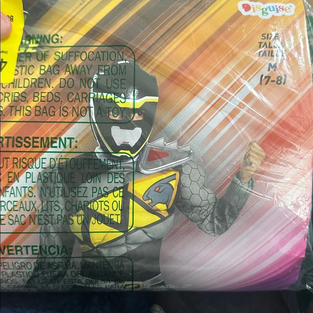 Disguise Black and Yellow power rangers Superhero Costume